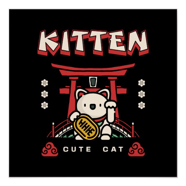 Pôster gato sortudo (Frente)