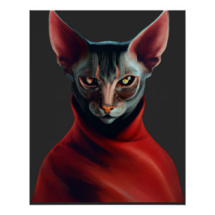 Pôster Gato Sphynx- Half Cat, Half Devil, Master Sphynx #