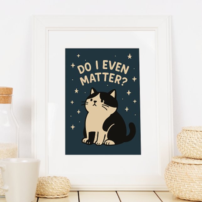 Poster Gato Triste E Giro Kawaii. Eu Mesmo Importo? Citaç (Criador carregado)