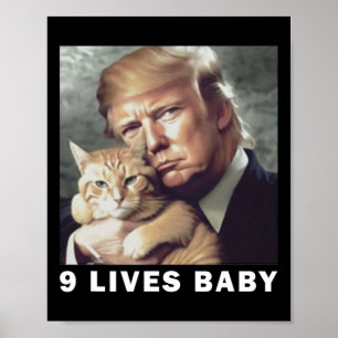Poster Gato Trump 9 Vidas Por Trump 2024 Vitória Vencedor