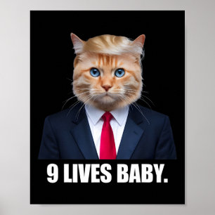 Poster Gato Trump 9 Vidas Por Trump 2024 Vitória Vencedor