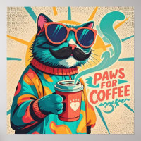 Gato usando óculos de sol superdimensionados, segu