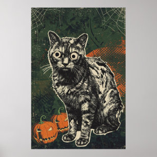 Poster Gato Zumbi Cadáver Sinistro