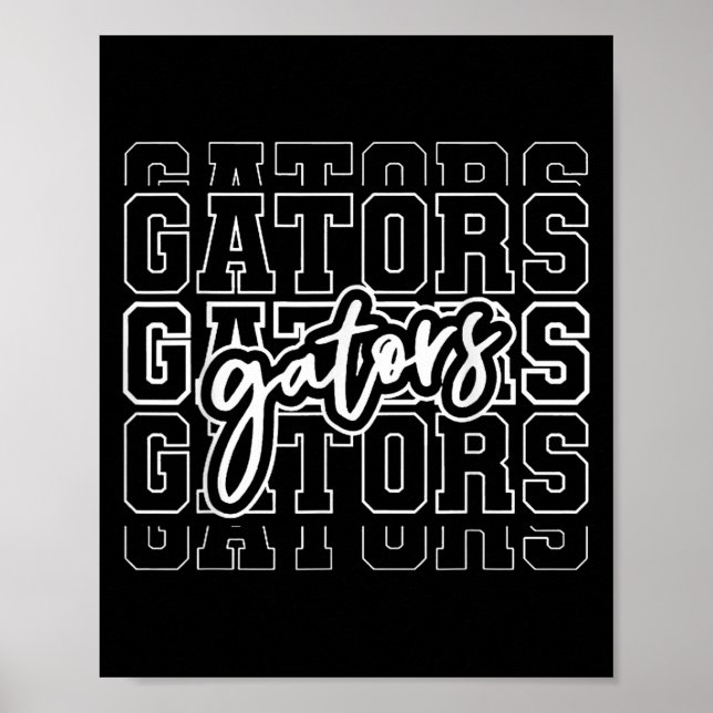Poster Gators Name Team Backto School Heart For Men Women (Frente)