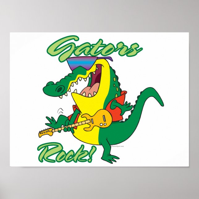 Pôster gators rock n roll alligator (Frente)