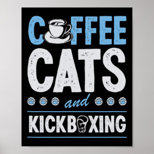 Poster Gatos Café E Kickboxing Fofo Engraçado Kickboxer C