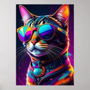 Poster gatos coloridos