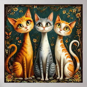 Poster Gatos coloridos fofos