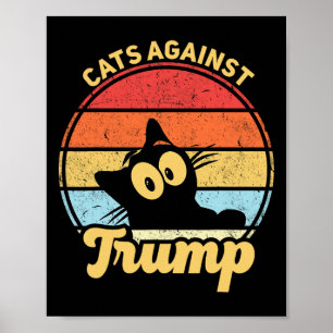Poster Gatos Contra A Eleição Anti Trump Funny Anti Trump