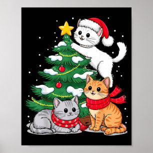 Poster Gatos da Árvore de Natal Xmas