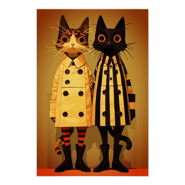 Pôster Gatos da Moda – Casacos e Botas Excêntricas para G (Frente)