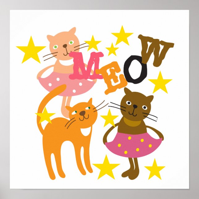 Pôster Gatos Dançantes (Frente)