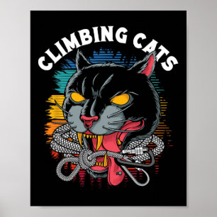 Poster Gatos de Escalada Escalada em Rocha Bouldering Esc