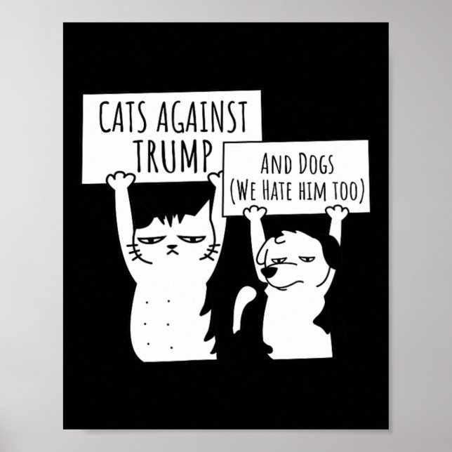 Poster Gatos De Gato E Cães Contra Trump (Frente)