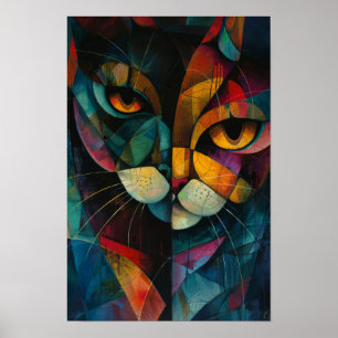 Poster Gatos De Harlequin: Arte De Cores De Circo Whimsic