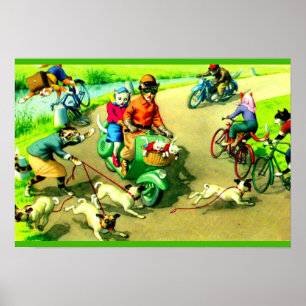 Poster Gatos de manutenção em motociclos e bicicletas