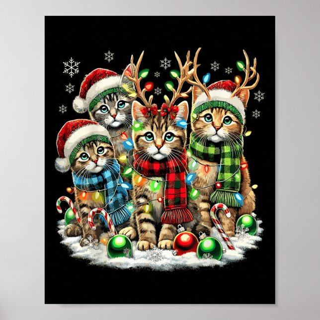 Poster Gatos de Natal para Papais noeis de Reinado Leve (Frente)