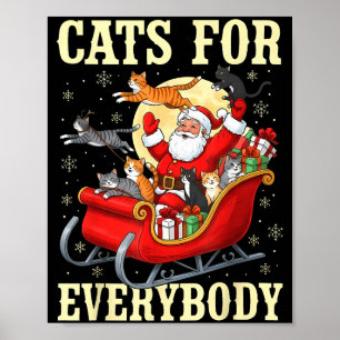 Poster Gatos de Natal para Todos Amantes do Papai Noel Fe