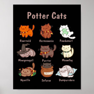 Poster Gatos De Potter Para Amantes De Gato
