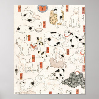 Poster Gatos de Utagawa Kuniyoshi