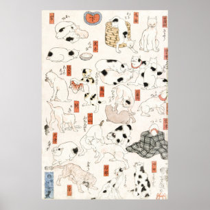 Poster Gatos de Utagawa Kuniyoshi (1847-1850)