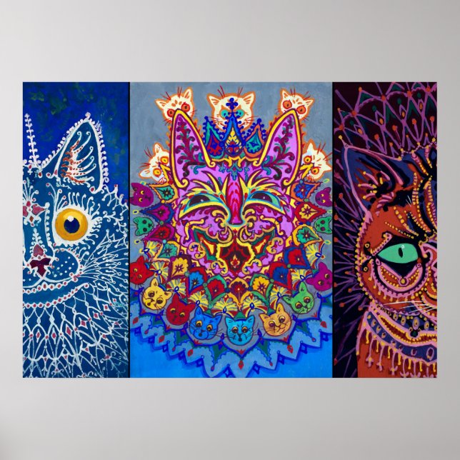 Poster Gatos Decorativos de Louis Wain (Frente)