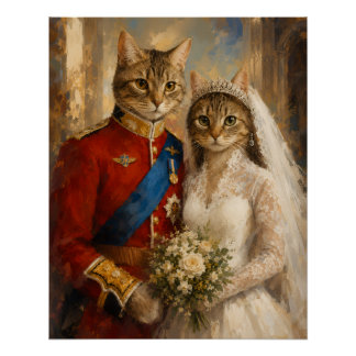 Pôster Gatos do Casamento Real do Príncipe William & Cath