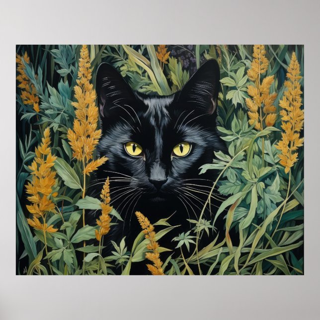 Poster Gatos e Flores de Preto-Cinto (Frente)