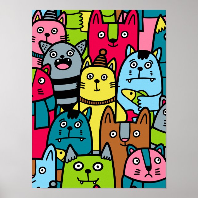 Poster Gatos e gatinhos (Frente)