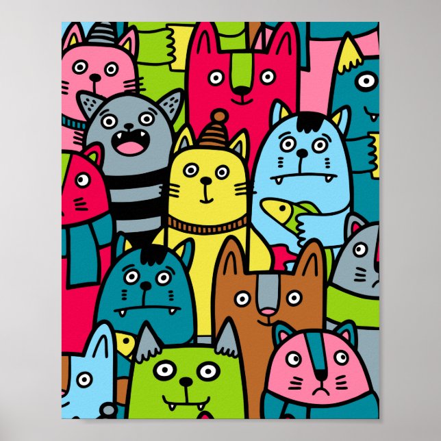 Poster Gatos e gatinhos (Frente)