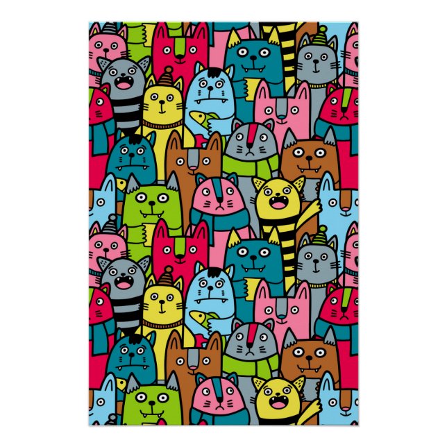 Pôster Gatos e gatinhos (Frente)