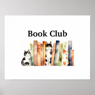 Poster Gatos e Livros: Clube do Livro