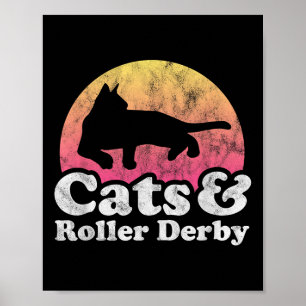 Poster Gatos E Rolos Derby Mens Ou Gatos De Mulheres