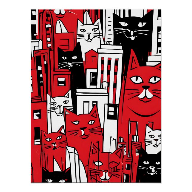 Pôster Gatos em Nova York (Frente)