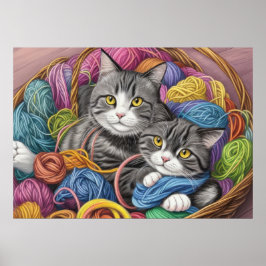 Poster Gatos em uma cesta