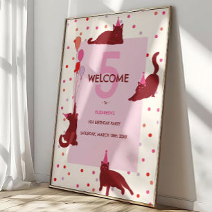 Poster Gatos Engraçados Festa de Aniversário Perfeita Boa