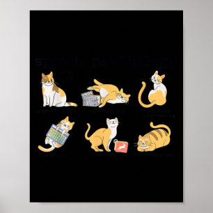 Poster Gatos Engraçados Terapia da Fala Patologista da Li