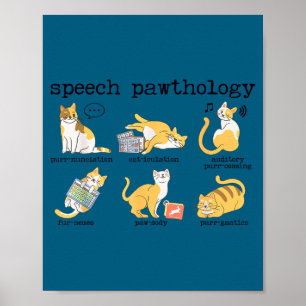Poster Gatos engraçados terapia de fala patologista de li