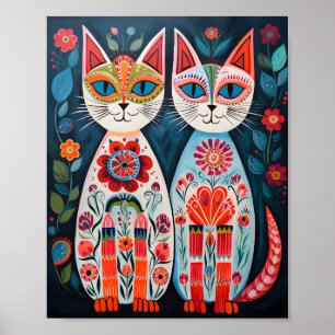 Poster Gatos Folclóricos Escandinavos