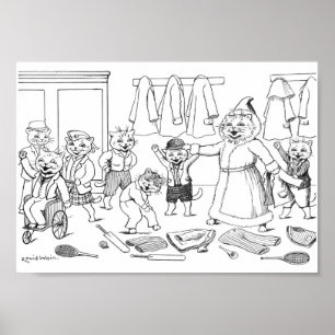 Poster Gatos (Imagem Colorida), Louis Wain