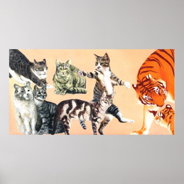 Poster Gatos Indo Brincar (Frente)