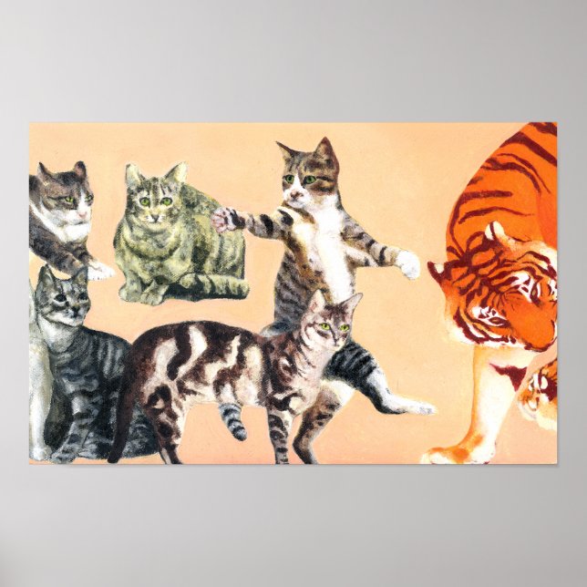 Poster Gatos indo jogar (Frente)
