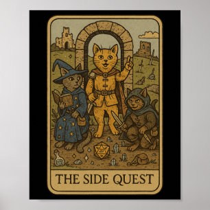 Poster Gatos Jogadores de Rpg Lado Divertido da Missão Ta