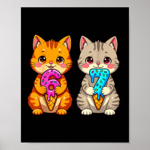 Poster Gatos Kawaii Fofos Neko 67 Meme Engraçado Drip Sei