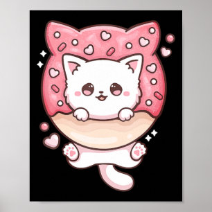 Poster Gatos Kawaii, Gatos-Rosquinha, Gatos Diversão Otak