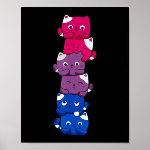 Poster Gatos LGBT Kawaii orgulho gay empilham Animes Boni