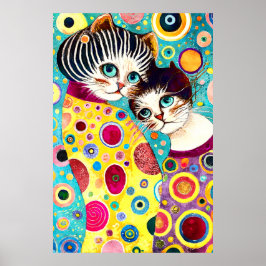 Poster Gatos Loucos Abstratos Legais