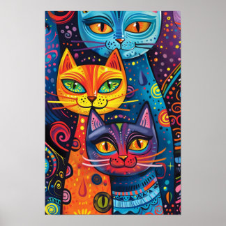 Poster Gatos Loucos: Banner de Cartoon de Portalha Negra