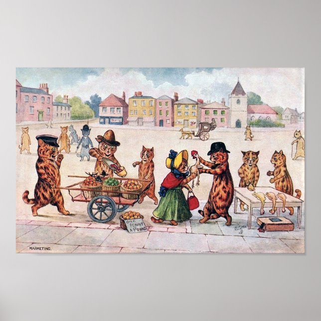 Poster Gatos Marketing, Louis Wain (Frente)