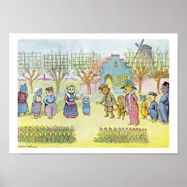 Poster Gatos neerlandeses, Louis Wain (Frente)